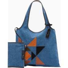 3.1 Phillip Lim Denim Süet Aplikeli Market Kadın Tote Çanta