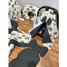 Sarıyıldız Babynest Sarı Traktör Antrasit Oval Yataklı 7 Parça Babynest Seti
