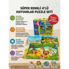 The Monarch Co Eğitici 4'lü Süper Renkli Hayvanlar Eva Puzzle Seti - Yumuşak Bebek ve Çocuk Yapboz
