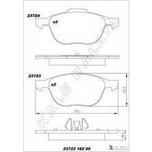 Kale Balata Almparca Ön Balata Focus 04-18 Cmax 07-19 Kuga I -Ii 08-14 Volvo V40 19- C30 06-12 S70 08-13S40 04-12 V50 04-12 Mazda 3 03-09 5 05-09
