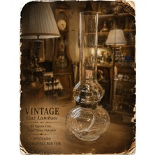 Evvel Zaman Antik Vintage Cam Gaz Lambası – Antika Dekoratif Aydınlatma