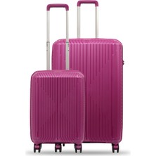Ground Sirius 2'li Valiz Seti Büyük-Kabin(Küçük) Magenta - 10728