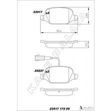 Kale Balata Almparca Arka Fren Balatasi Alfa Romeo Mito 09- Fiat Linea 09- 1.3jtd 1.4tjet 1.6jtd
