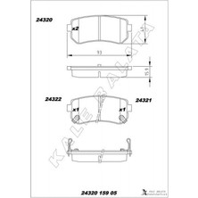 Kale Balata Almparca Arka Fren Balata Hyundai Accent Era 1.4l G4EE 06-10 / I30 1.4l 1.6l 08- / İX35 1.6l G4FD Gdi 11- / Kia Ceed 1.4l 1.6l 07- / Sportage 1.6l G4FD Gdi 09- / Rio 1.4l 1.6l 05- Sürtünme Yüzeyi Eğ