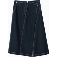 3.1 Phillip Lim Asimetrik Denim A-Line Lüks Tasarım Kadın Etek