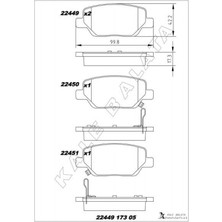 Kale Balata Almparca Arka Balata Fiat Egea 16- 1.3d Mtj 1.4 1.6e-Torq 1.6d Mtj