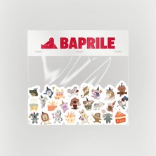 Baprile Sevimli Hayvanlar Doğum Günü 25 Parça Sticker Paketi Suya Dayanıklı Laptop Termos Telefon Etiket Seti