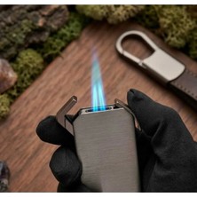 Quantoro Çift Torch Pürmüz Delicili Metal Doldurulabilir Gazlı Çakmak