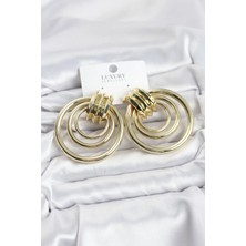 Belirtilmemiş Pirinç Gold Renk Halka Model Kadın Küpe
