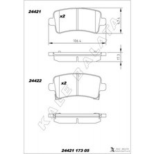 Kale Balata Almparca Arka Fren Balatasi Insignia A 08-17 Saab 9.5 10- Malibu 2.0d 2.4 12- 16 Inç Jant