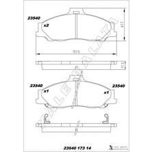 Kale Balata Almparca Ön Balata Ranger 2.5 D Td 4x4 99 - 3.0 Tdci 05 - Mazda B Serisi 2.5 D Td 98 - GDB3353
