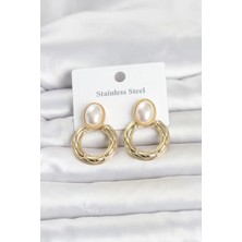 Belirtilmemiş 316L Çelik Gold Renk Model Kadın Küpe