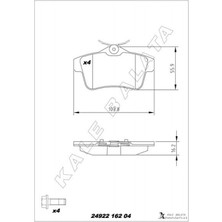 Kale Balata Almparca Arka Fren Balatasi Peugeot P3008 09-16 P5008 09-17 P508 10-18 P308 Gti-Rzc 10-14 Citroen C4 09-16 Ds4-Ds5 11-15