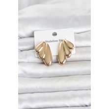 Belirtilmemiş 316L Çelik Gold Renk Kadın Küpe