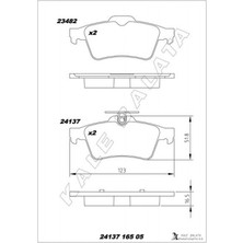 Kale Balata Almparca Arka Balata Focus Ii Cmax 03- Connect 02- Laguna Iii 07- Opel Vectra C 02- Signum 03- Citroen C5 08- Peugeot P508 10-18 1647875980-4254.A8