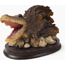 Evvel Zaman Antik Dekoratif Timsah Figürü – Spinosaurus Tasarım Biblo