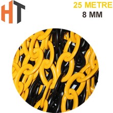 Hayat Trafik Plastik Zincir Sarı-Siyah 8 mm x 25 Metre