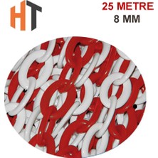 Hayat Trafik Plastik Zincir Kırmızı-Beyaz 8 mm x 25 Metre
