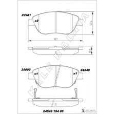 Kale Balata Almparca Ön Balata Corsa D Büyük Tip 1.3 Cdti 07/06 - Fiat 500L 12- 0.9t 1.4 1.3d Mtj 1.6d Mtj