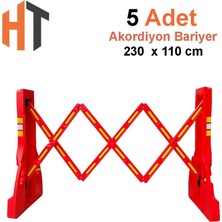 Hayat Trafik 5'li Akordiyon Bariyer Seti Kırmızı 230 x 110 cm