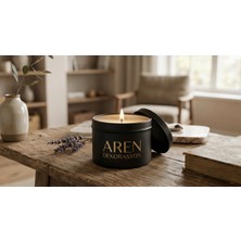 Aromatic Glow Siyah Teneke Kapaklı Caffe Latte Kokulu Soya Mumu Ip Fitil
