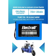 Electroll Yuki Yk-16 Ilgaz Mini Uyumlu Batarya (Standart Kapasite) Lifepo4 72V 20AH Elektrikli Motosiklet Bataryası
