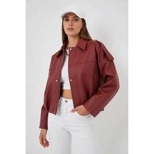 Zuzudan Kadın Klasik Yaka Oversize Kiremit Ceket