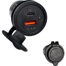 Teknegaraj USB Type C Girişi 3.1AH USB iPhone Kapaklı Şarj Söketi