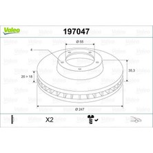 Valeo Almparca Ön Fren Aynasi P107 1.0-1.4hdi 06/05-C1 1.0 1.4hdi 05-Toyota Aygo 1.0 1.4hdi 05- 247X20X4DLXHALI