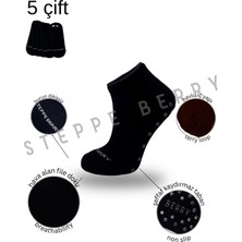 Steppe Berry 5'li Siyah Patik Kaydırmaz Taban Hac Umre Tavaf Çorabı