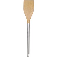 Evmoni Ahşap Uçlu Metal Servis Gereçleri Spatula 4 Adet