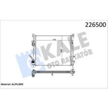 Kale Almparca Motor Su Radyatörü Renault Clio Ii 98-05 Symbol 00- Symbol Ii 08- 1.5dci mt Ac Mekanik 479X414X27