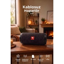 Başkenttekno Bluetooth Hoparlör Kablosuz Taşınabilir Ses Bombası Tws USB Tf D47