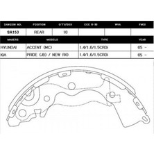 SANGSIN Zengemtr Arka Kampana Pabuç Balata Hyundai Accent Era 1.5l Crdi Dizel 06-10 / 1.4l G4EE Benzinli 06-10 / 1.6l Benzinli 16V Dohc 06-10 Abs Siz Araçlar Için