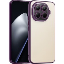 Coolacs Xiaomi Mi 15T Pro Uyumlu Kılıf Renkli Çerçeve Şeffaf Yüzey Lens Korumalı Kılıf ve Kapak