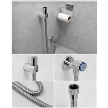 Nisibis Home Taharet Hortumu ve Askı Krom 100 cm Uzunluk