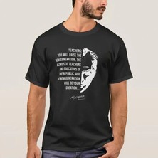 Demir Grup cc 24 Kasım Öğretmenler Günü Temalı Baskılı Bisiklet Yaka T-Shirt - Siyah