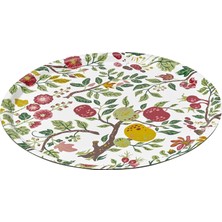 Ikea Havsbraxen Desenli-Çok Renkli 43 cm Yuvarlak Tepsi