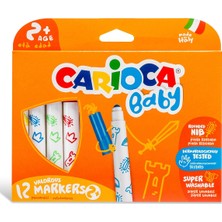 4 Adet Carioca Teddy Jumbo Bebek Yıkanabilir Keçeli Boya Kalemi 12LI 2yaş