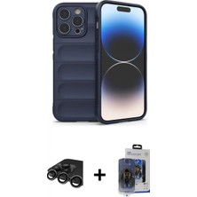 Pileli Store Pilelistore™ iPhone 15 Pro Max Kılıf Atlas Koleksiyonu - Siyah Vanessa Magic Cam + Raze Metal Kamera Lens - Tmgı