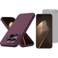 Coolacs Xiaomi Mi 15T Pro Uyumlu Içi Kadife Lansman Kılıf ve Hayalet Privacy Tam Kaplayan Cam Ekran Koruyucu