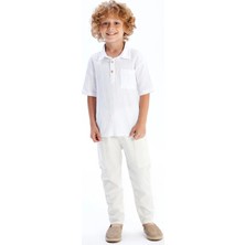 LC Waikiki Lcw Kids Bej Keten Karışımlı Erkek Çocuk Kargo Pantolon