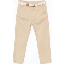 LC Waikiki Lcw Kids Bej Beli Ayarlanabilir Gabardin Erkek Çocuk Pantolon