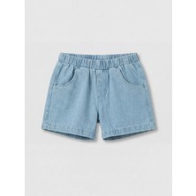Lcw Baby Indigo Beli Lastikli Erkek Bebek Jean Şort