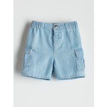 Lcw Baby Indigo Beli Lastikli Erkek Bebek Jean Şort