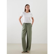 Lcw Modest Yeşil Beli Lastikli Dokulu Kadın Pantolon