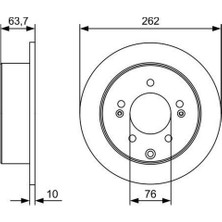 Bosch Almparca Arka Fren Diski Dolu Tip Kia Cerato 1.6l G4FC 10-14 / Soul 1.6l G4FC Benzinli 09- 1.6l D4FB Crdi 09-14 262 Çap x 5 Bijon - Adet Disk Idır