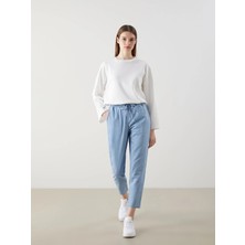 Lcw Modest Indigo Beli Lastikli Carrot Fit Kadın Jean Pantolon