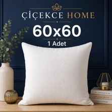 ÇİÇEKCE HOME Çiçekce Home Kırlent Iç Yastığı 1.kalite Boncuk Silikon Elyaf Dolgulu 60X60 1 Adet 700 Gram