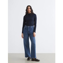 Lcw Modest Indigo Wideleg Kadın Jean Pantolon